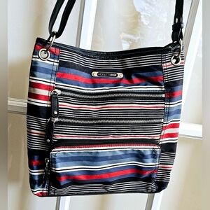 Rosetti Go Black Crossbody Handbag Purse Zipper Divide Pockets Casual MultiColor